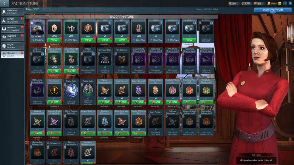 The Bajoran Faction Store.