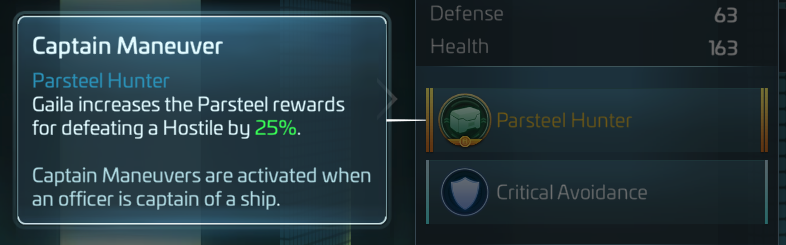 A Captain's Maneuver tooltip -- this ability line only activates when the Officer holding it is in the Captain's Seat.