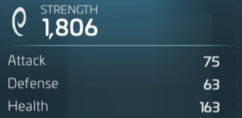 An Officer's Strength, Attack, Defense and Health readout -- the stat block levelling and promoting actually move.
