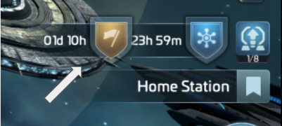 Ceasefire (the flag icon, left) and a Peace Shield (right) running at the same time, each with its own countdown.